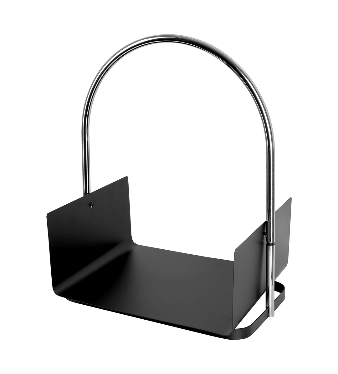 ADGO Kamin Korb Holzträger Schwarz Mit Henkel Chromgriff Brennholz Halter Holzkorb Kaminholz Kaminho