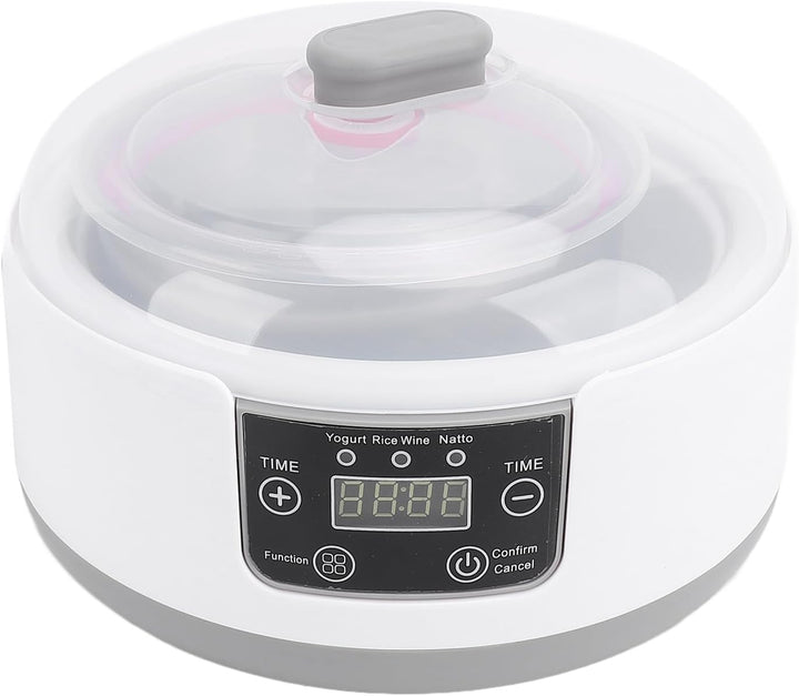 Elektrischer Joghurtbereiter, Hausgemachter Natto-Maker, Kleiner Inkubator mit Gläsern, Edelstahlein