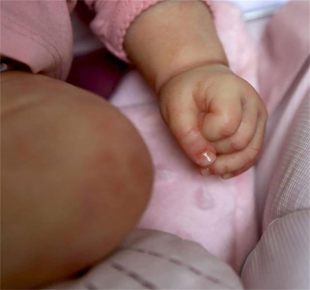 Zero pam Reborn Baby Mädchen Vollsilikon 20 Zoll 50 cm Süss Lächeln Reborn Baby Puppe Lebensechte Ec