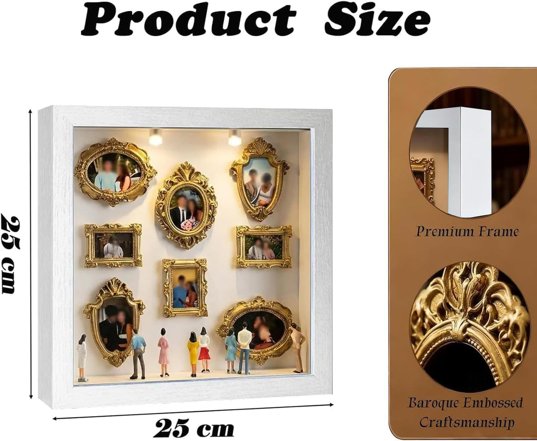 DIY Mini Museum Bilderrahmen, Vintage Mini Museum Silhouette Box, Personalisierte Mini Figuren Mensc