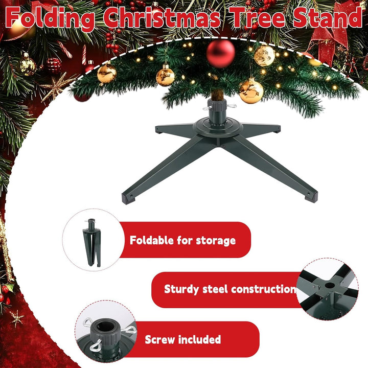 Weihnachtsbaumständer Faltbarer Christbaumständer 65cm Metall Weihnachtsbaum Ständer mit 3,2cm Bohru