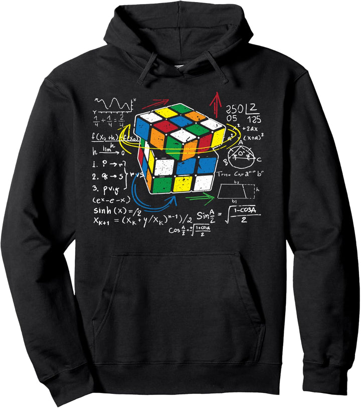 Würfel Zauber mit Mathe Gleichungen | Retro Nerdy Rubik Pullover Hoodie