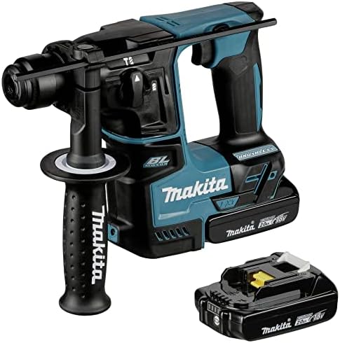 Makita DHR171RAJ Akku-Bohrhammer für SDS-PLUS 18 V / 2,0 Ah, 2 Akkus + Ladegerät im MAKPAC, Schwarz,