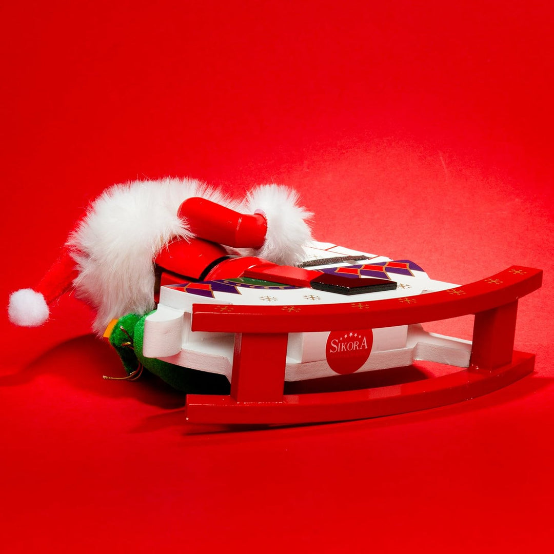SIKORA Serie E grosse XL Nussknacker Reiterlein Weihnachts Deko Figur aus Holz, Farbe/Modell:E03 rot