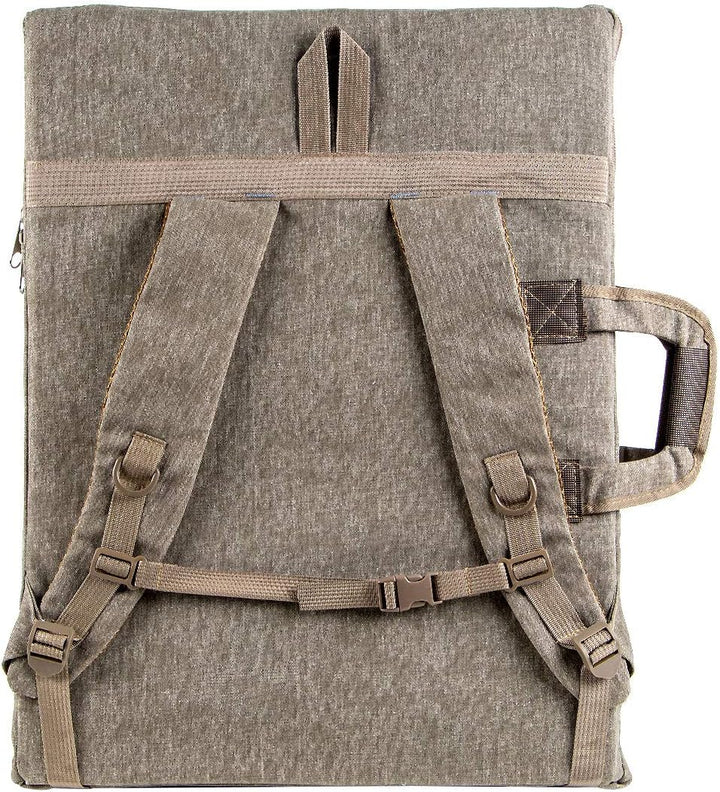 TRANSON Kunstmappe, Künstlerrucksack, Leinwandtasche, Gross 66 x 49,5 cm Braun, Braun