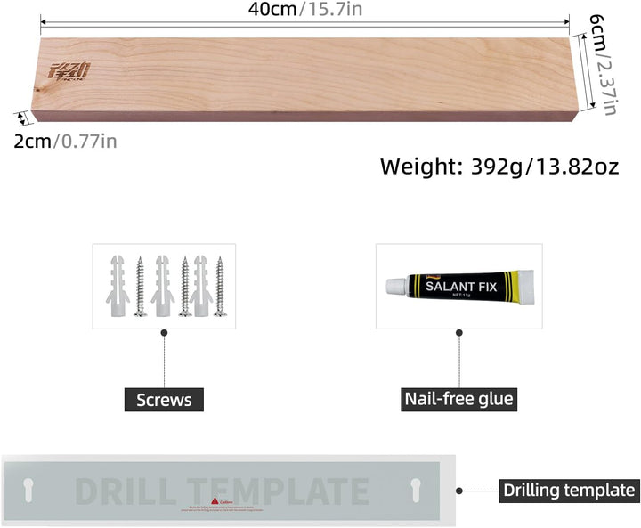 FINDKING Holz Magnetischer Messerleiste, Magnet Utensilienhalter für Wand, Kühlschrank, Holzregal fü
