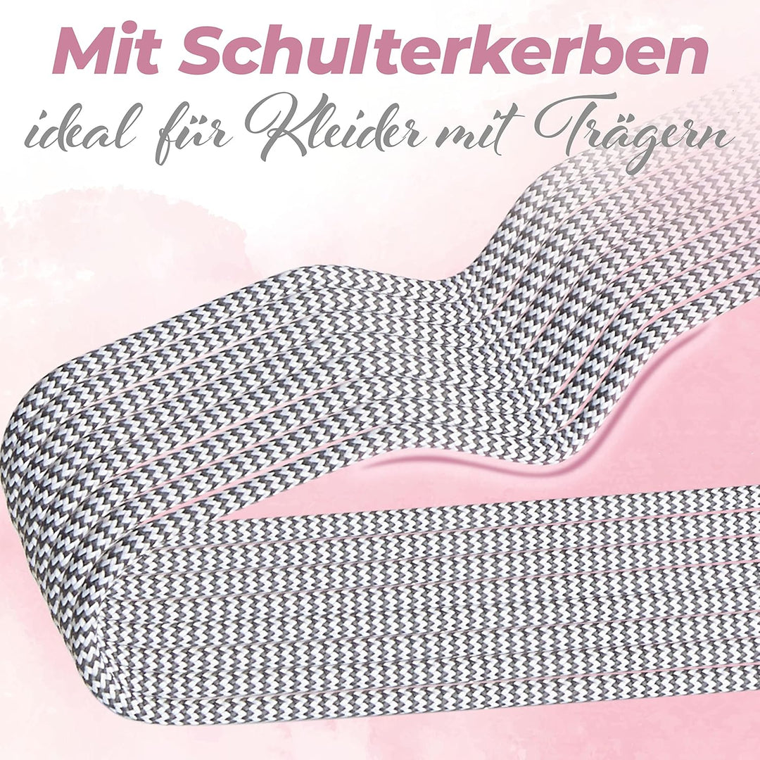 Elegante Kleiderbügel [40 Stück] in Grau - Platzsparende Metallkleiderbügel mit Textilüberzug - Schm