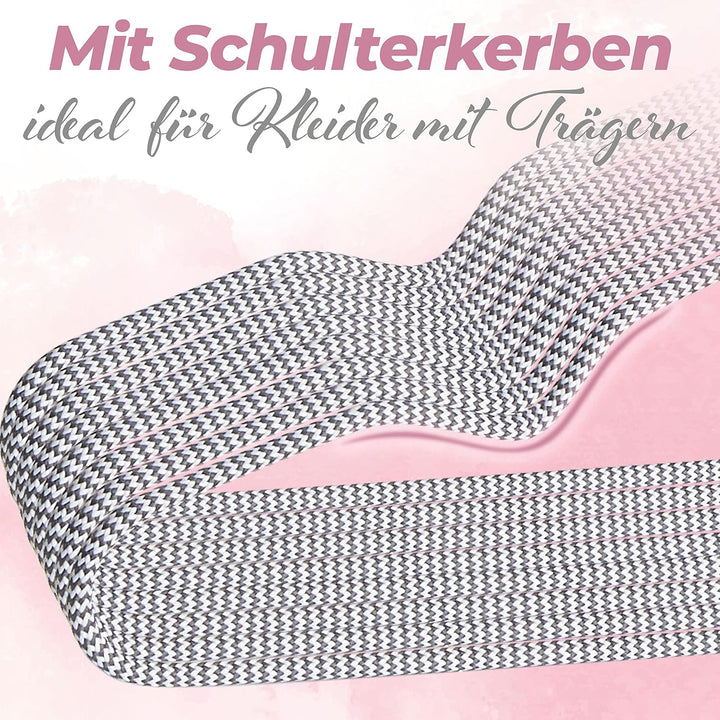 Elegante Kleiderbügel [40 Stück] in Grau - Platzsparende Metallkleiderbügel mit Textilüberzug - Schm