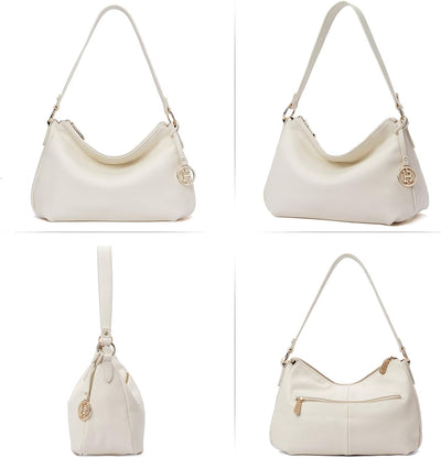 BOSTANTEN Damen Schultertasche, PU Leder Tasche Damen, Hobo Handtasche Mittelgrosse für Frauen Henke