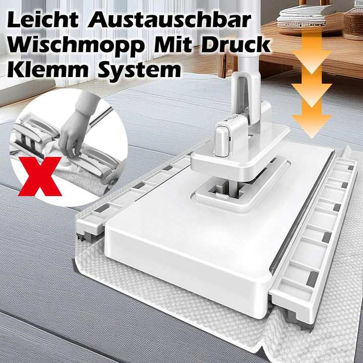Masthome Wischmopp mit Druck-Klemm-System, Zero Touch EIN-Knopf-Wechsel Wischmopp, Bodenwischer mit