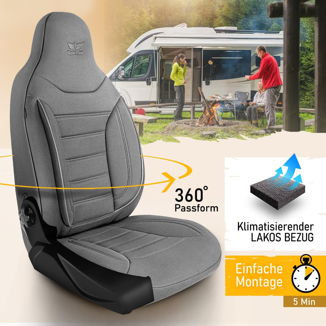 RC Royal Class Pilotensitzbezug Sitzbezüge Schonbezug Set passend für Wohnmobil Ducato Camper Hymer