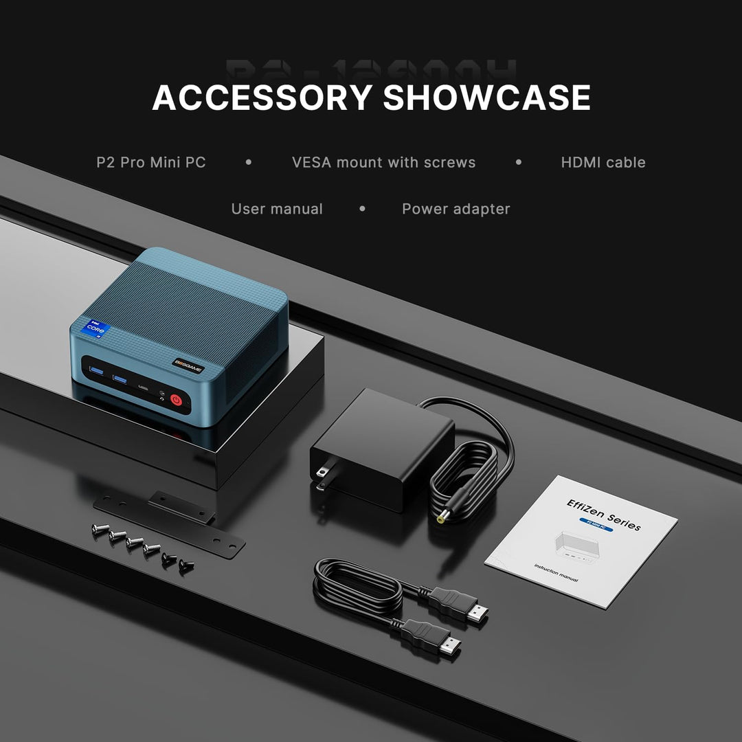 BOSGAME P2 Pro Mini-PC, Intel Core i9-12900H Prozessor bis zu 5,0 GHz, Windows 11 Pro Mini-Computer,
