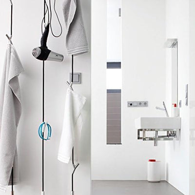 Wardrope Garderobe Seil Schw.4 Haken Matt Verchr.