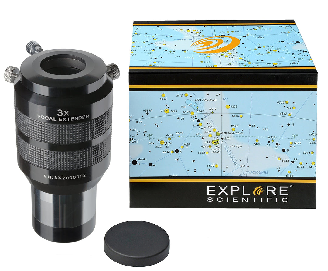Explore Scientific Fokal Extender 3x 50,8mm/2" Barlowlinse zur Erhöhung der Brennweite für Teleskope