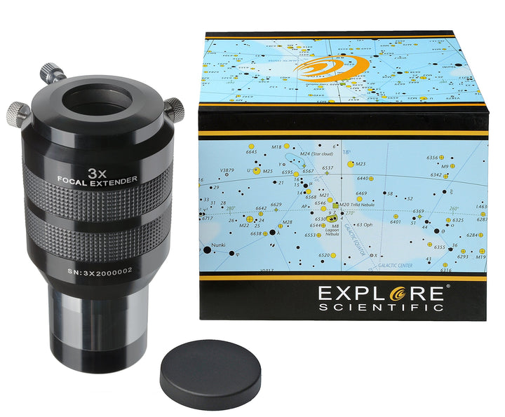 Explore Scientific Fokal Extender 3x 50,8mm/2" Barlowlinse zur Erhöhung der Brennweite für Teleskope