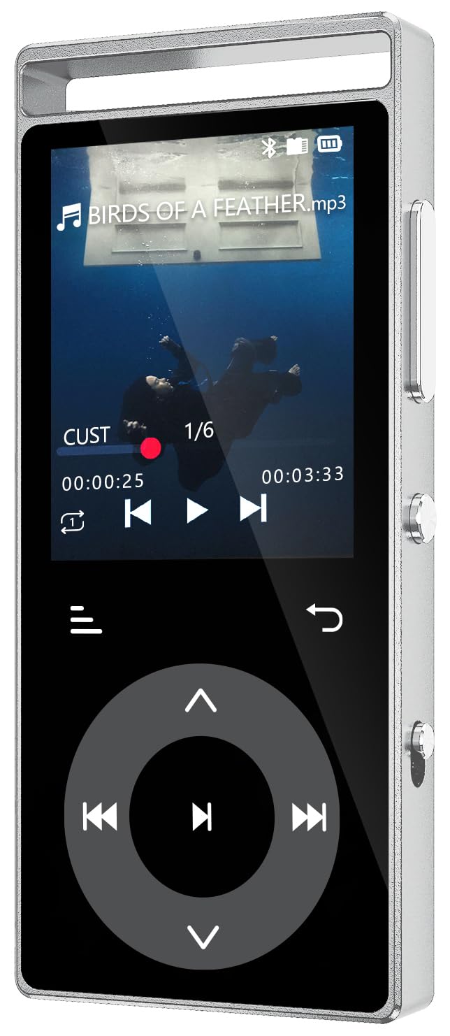 90GB MP3 Player Bluetooth 5.3, MP3-Player mit HiFi-Sound Touch-Tasten | MP3 mit Musik, Farbdisplay,