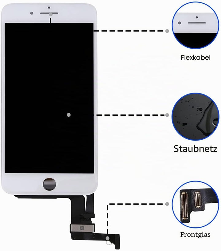 Display für iPhone 8 Plus LCD Touch Screen Digitizer Ersatz Bildschirm mit komplett kostenlosem Tool