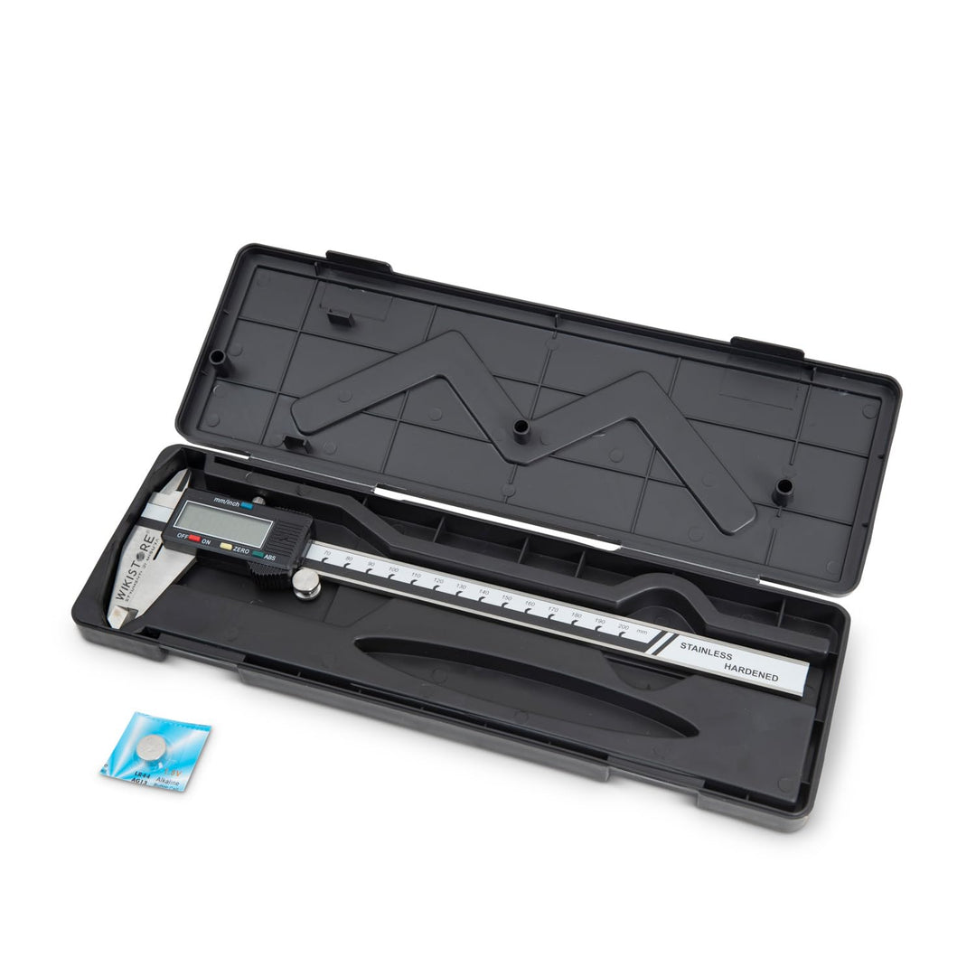 WIKISTORE TASCHEN Caliper 200 mm with 4 Functions, Analogue Brake Caliper with 50 mm Jaws, Steel Sad