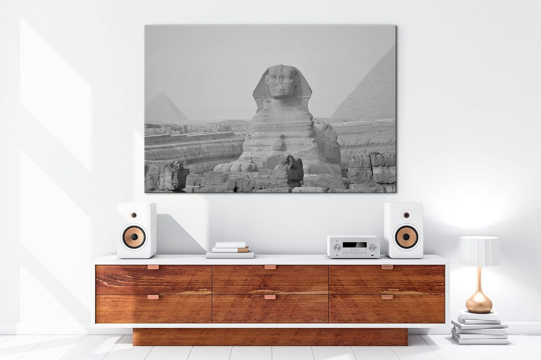deyoli Sphinx in Ägypten Format: 120x80 Effekt: Schwarz&Weiss als Leinwandbild, Motiv fertig gerahmt