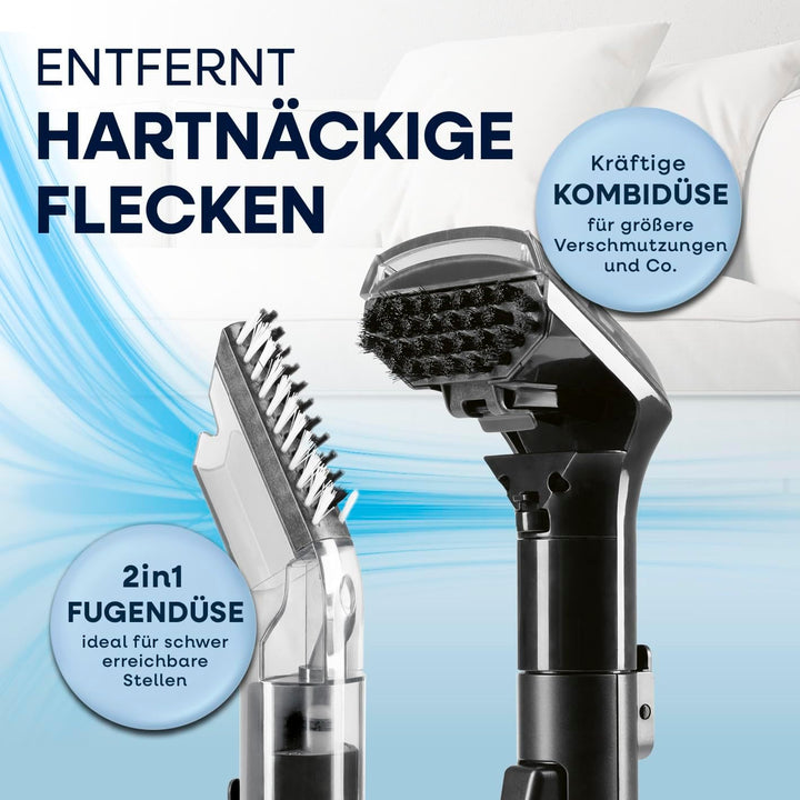CLEANmaxx Pro Polsterreiniger Gerät 400W | kraftvoller Waschsauger mit 2 Düsen | für Sofa Auto Teppi