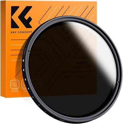 K&F Concept B-Serie 49mm ND Filter Variabler ND2-ND400 (1-9 Stop) Slim Neutral Graufilter, 49mm