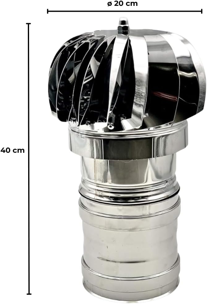 EINSIDE Kaminaufsatz Edelstahl AISI 304, Drehbarer kamin Kugelaufsatz mit weiblichem Anschluss, Scho