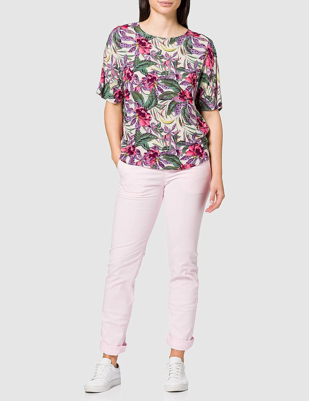Q/S designed by - s.Oliver Damen 2063093 Bluse 32 Beige Floral Aop, 32 Beige Floral Aop