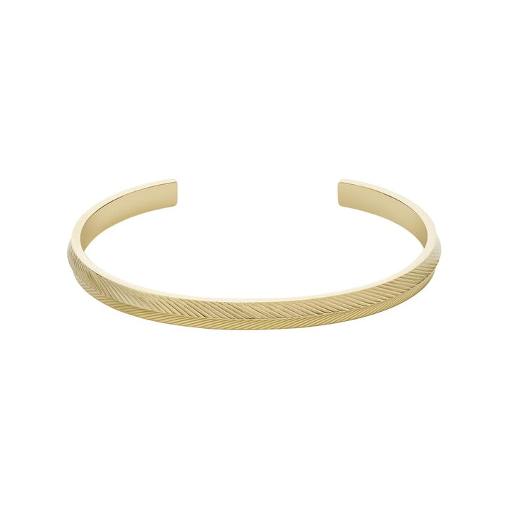 Fossil Damen Edelstahl mit offener Manschette Armspange Bernstein-Gold, Bernstein-Gold