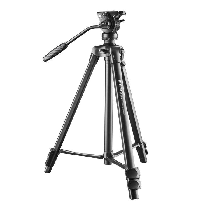 Walimex pro Videostativ mit Fluidkopf, Smartphone-Halterung &amp; Tasche I Advanced 173cm, leicht &amp; stab