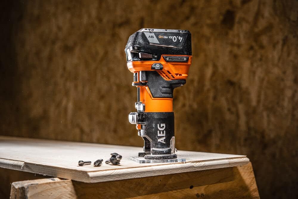 AEG 18 V Pro18V Brushless Akku-Kantenfräser, BOF18BL2-0, ohne Akku u. Ladegerät Kantenfräse 18 V, Ka