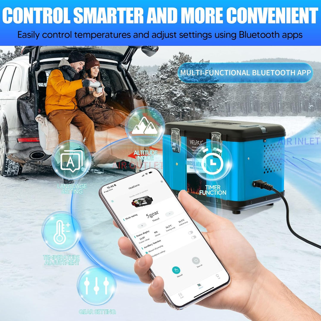 VELPAX Diesel Luftheizung All in One 8KW Dieselheizung,mit Fernbedienung &amp; LCD-Schalterdisplay 12V &amp;