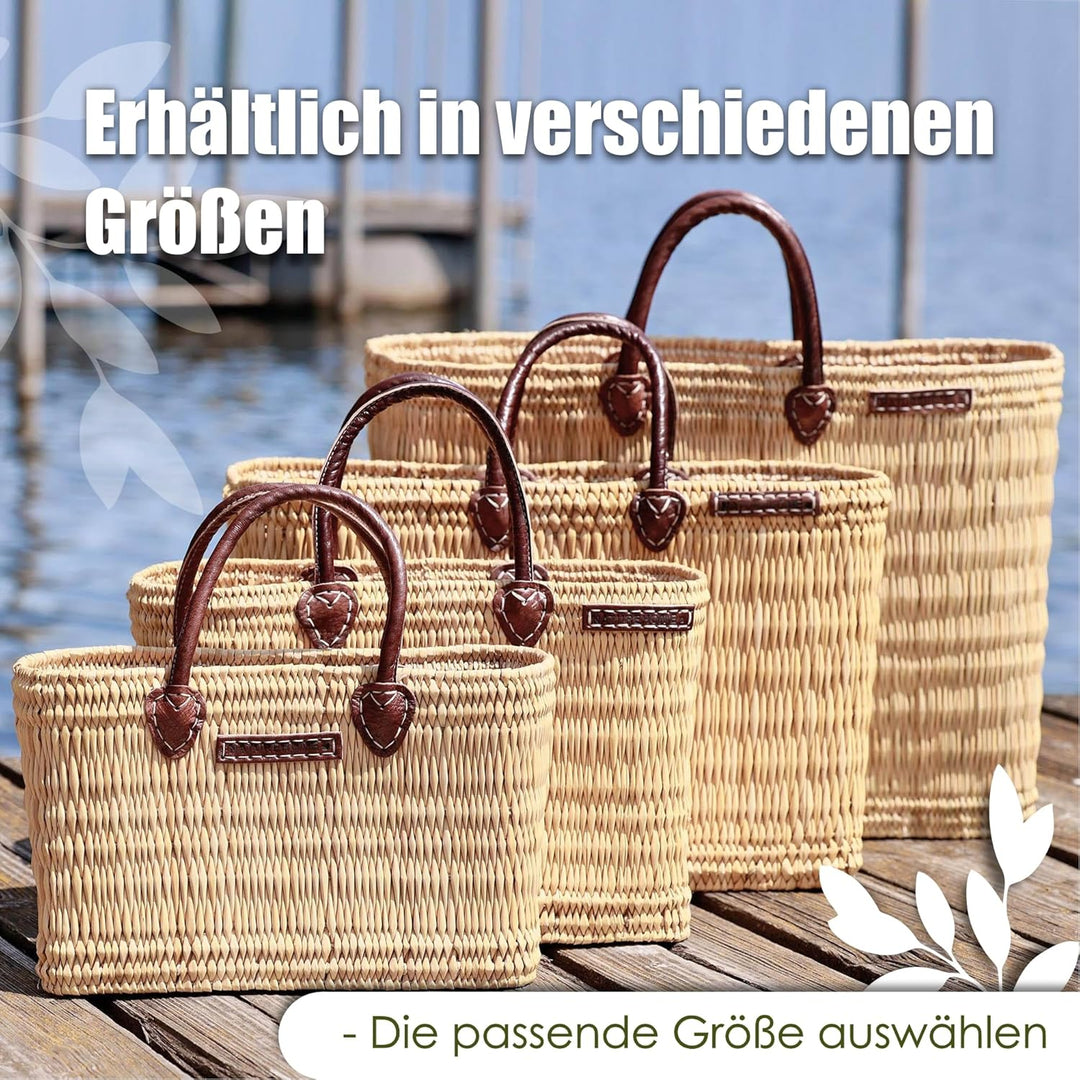 Schilfrohrtasche XL 54x39x21cm NATUREHOME - besonders grosser handgeflochtener Shopper aus natürlich