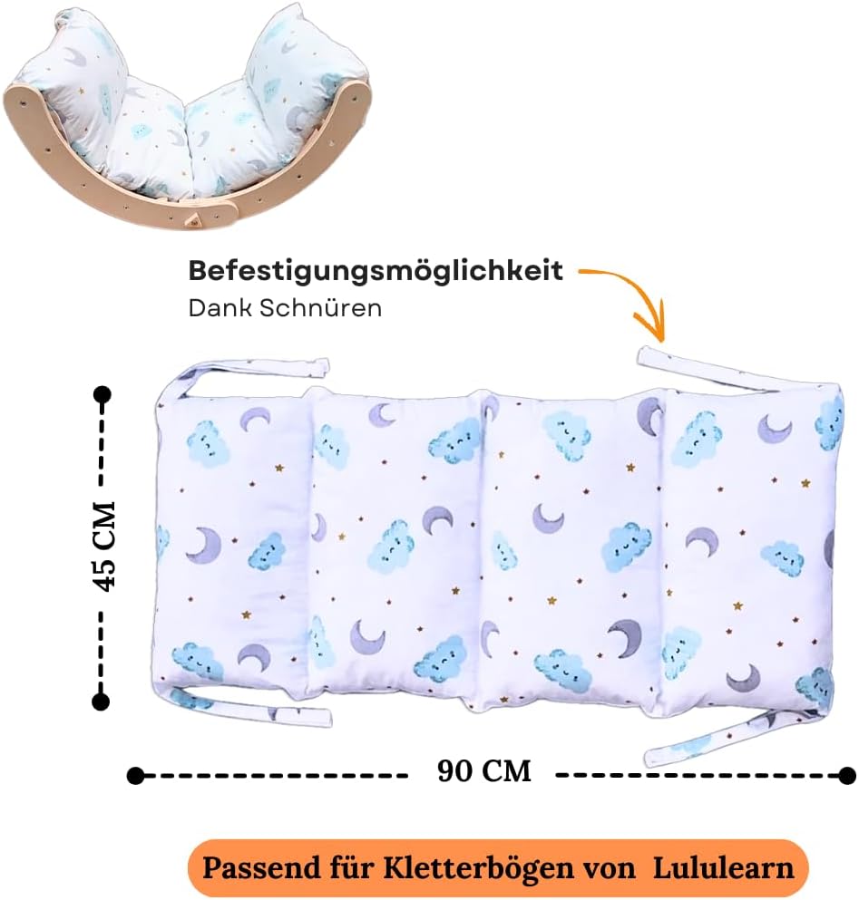 Lululearn® Kissen für Kletterbogen [Weich & Bequem] - Gepolsterte Auflage für Montessori Spielbogen