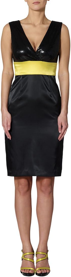 APART Damen-Kleid Satinkleid mit Pailletten Mehrfarbig Grösse 38
