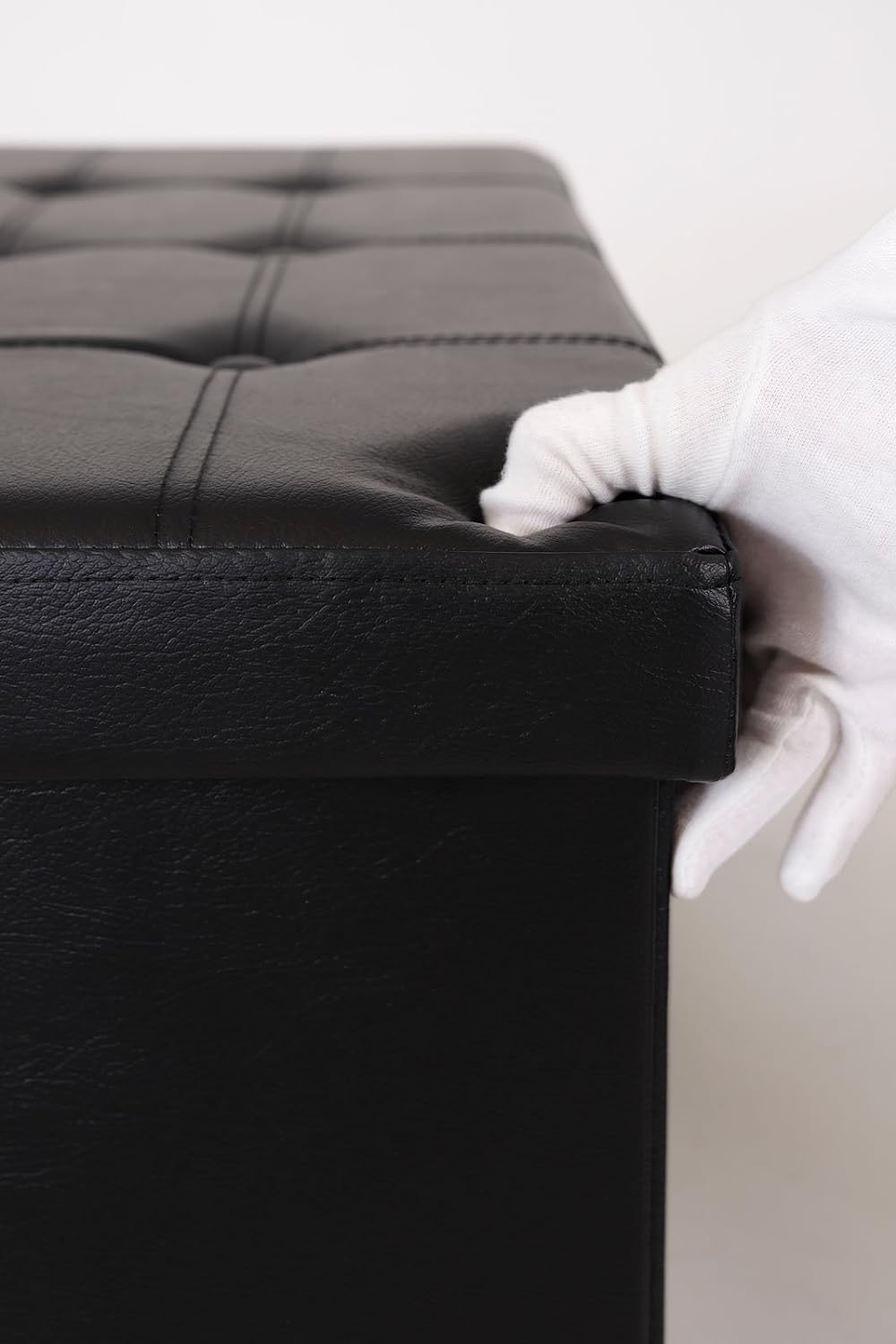 dibea Sitzhocker faltbar max 300 kg Kunstleder, 76x38x38 cm schwarz, 76x38x38 cm Schwarz