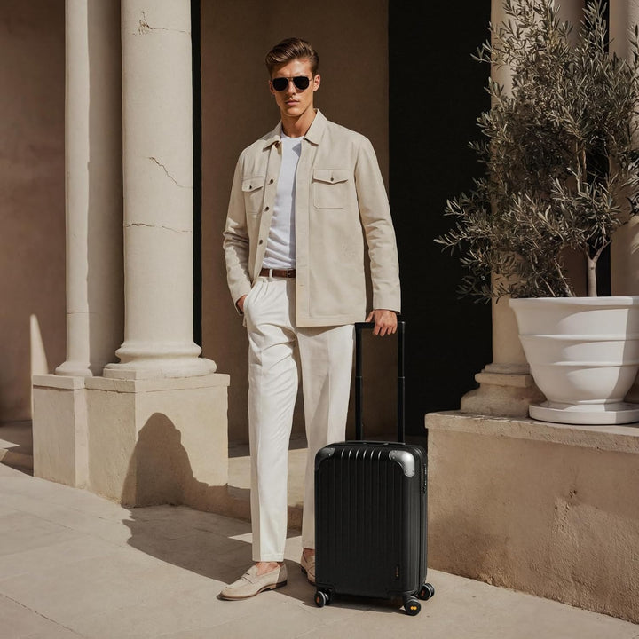 LEVEL8 Koffer Trolley Leicht Handgepäck Erweiterbar, 55cm, 36-42L | Hartschalenkoffer aus 100% Polyc