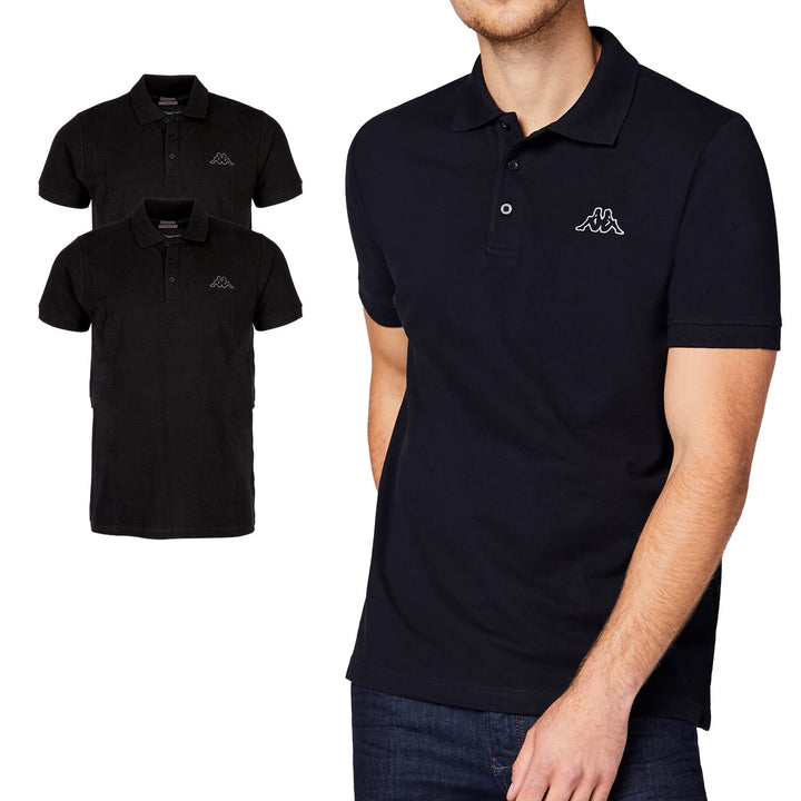 Kappa Herren Polo Shirt VENIST im 2er Pack in M - 5XL | Polo-Hemd mit Logodruck | Basic Poloshirts f