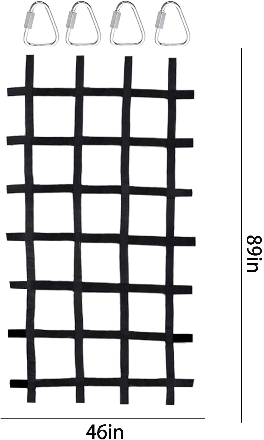Kletternetz für Kinder – Kletternetz für Kinder | 225,4 x 117,8 cm Netz mit Haken, Baumhaus, Dschung
