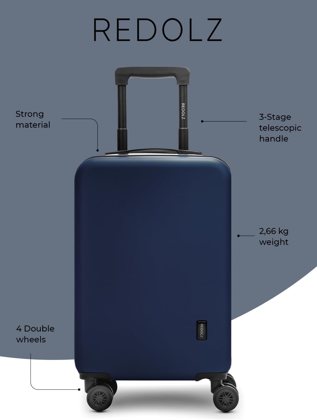 REDOLZ Stammartikel Essentials 09 Dark-blue Koffer S (55 cm), Dark-blue Koffer S (55 cm)