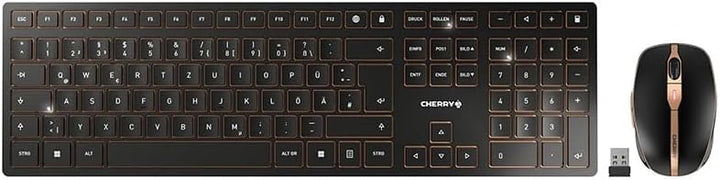 CHERRY DW 9100 SLIM, Kabelloses Tastatur- und Maus-Set, Deutsches Layout (QWERTZ), Bluetooth &amp; 2,4 G