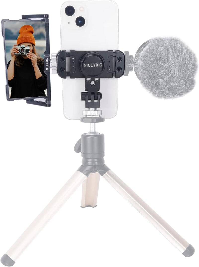 NICEYRIG Smartphone Selfie Vlog Spiegel Kit mit Flip Screen Mirror & Multifunktionale Telefon Cold S
