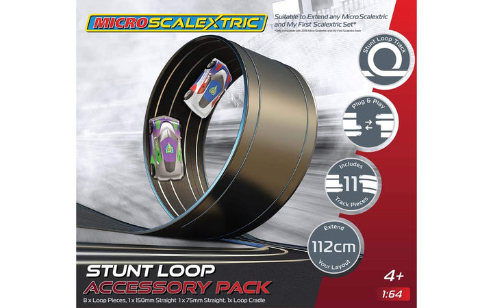 Micro Scalextric Stunt-Streckenerweiterung, Set, Stunt-Looping, Schwarz Track extension pack Stunt L