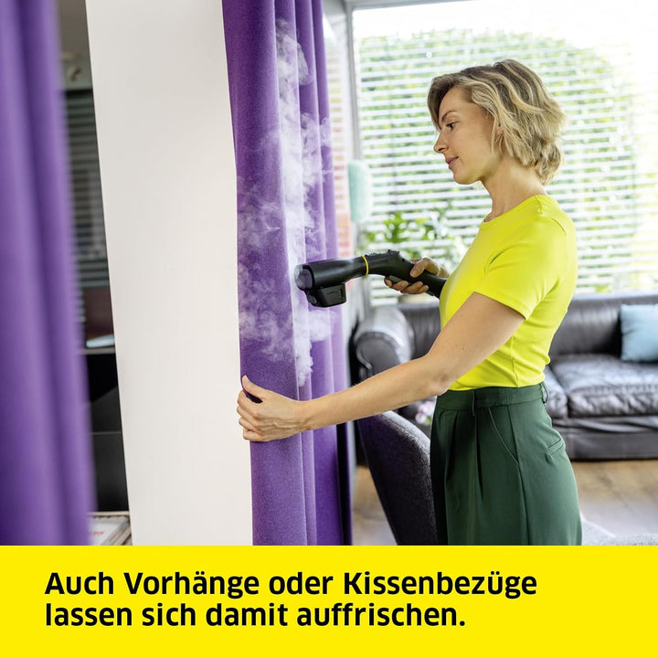Kärcher Dampfglätter für alle bügelbaren Kleidungsstücke und Heimtextilien wie Vorhänge oder Kissenb