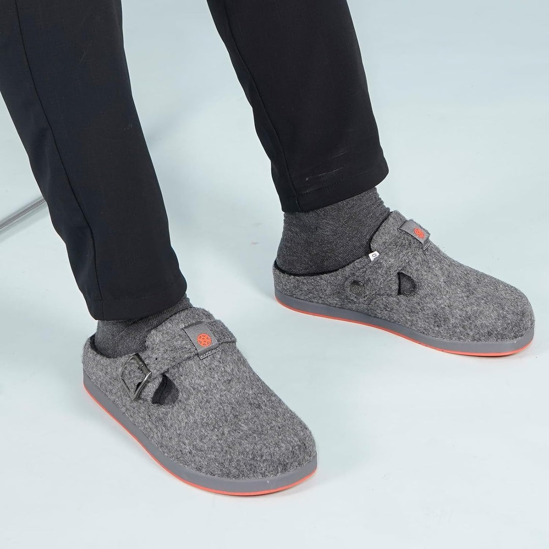 Gaatpot Filzclog Winter Hausschuhe Warme Pantoffeln für Damen Herren,Gr.36-46 36 EU Grau A, 36 EU Gr