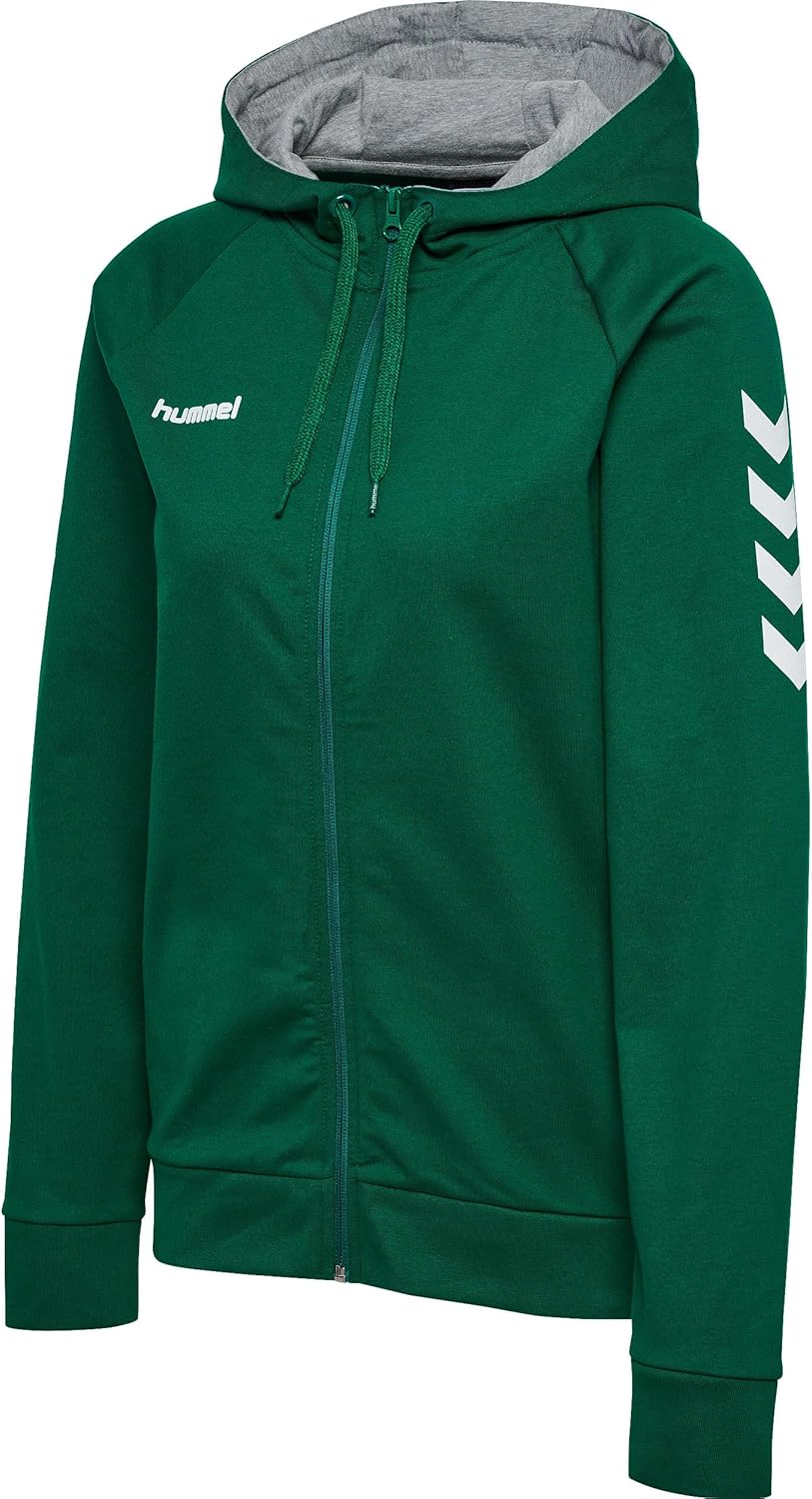 hummel Damen go Cotton Zip Hoodie Kapuzenpullover XS Evergreen, XS Evergreen