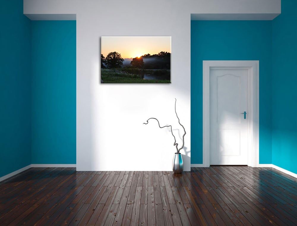 Pixxprint britische Landschaft auf Leinwand, XXL riesige Bilder fertig gerahmt mit Keilrahmen, Kunst