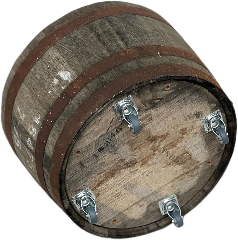 Temesso Halbes Fass aus einem original schottischen Whiskyfass (Natur - mit Ablaufbohrungen und Roll