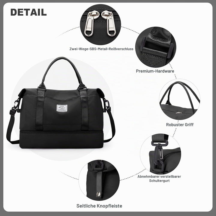Reisetasche Damen Handgepäck Tasche Sporttasche mit Kulturbeutel Weekender Bag Schwimmtasche Wasserd