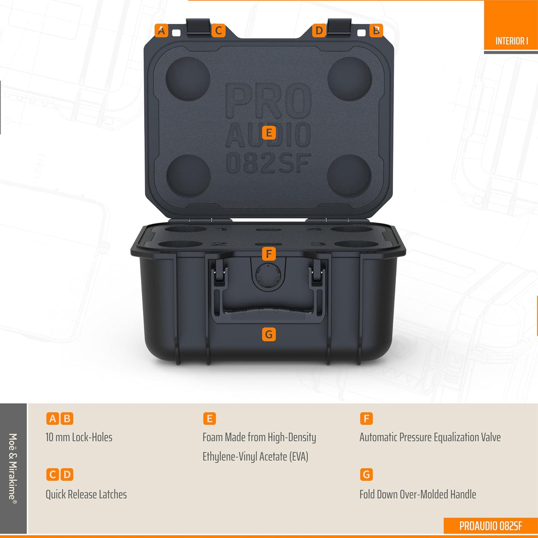Moë &amp; Mirakime® IP67 Protector case for Shure Beta 57, Shure Beta 58, Shure SM58 Series Microphones.