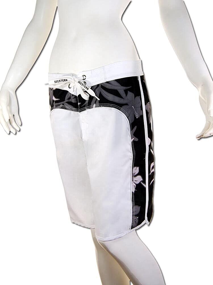 SEESTERN Damen Microstrech Boardshorts Surfshorts Boardshort Badehorts XS-4XL /2123, Weiss
